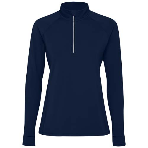Sweatshirt publicitaire femme demi-zip technique ajusté Estambul Bleu marine